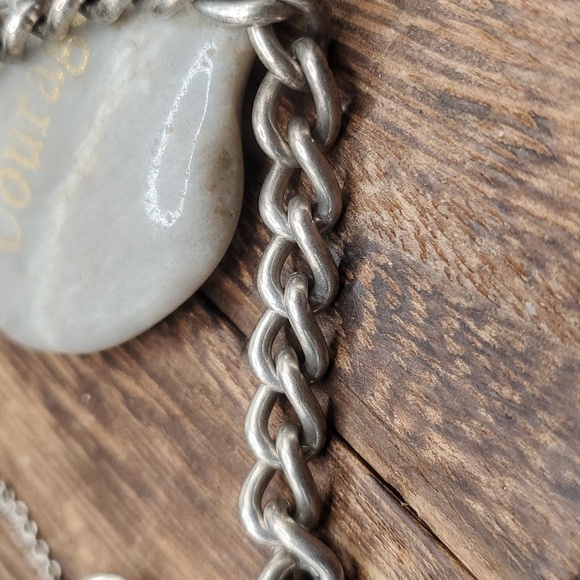 B2727 anklet grunge chain link sterling silver heavy duty - Picture 3 of 3